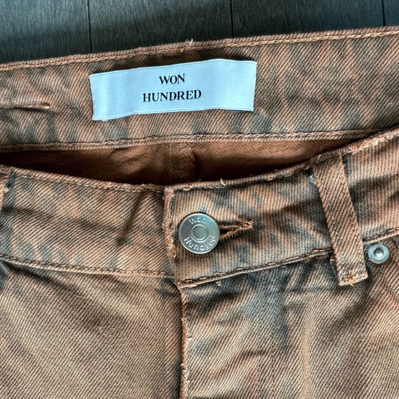 Won Hundred Jeans Pearl Overdyed "Toffee" button fly size 30" - Picture 6 of 7